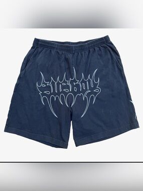 Sus Boy Men M Black Graphic Shorts Heavy Cotton Elastic Waist Urban Streetwear